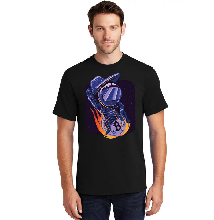 Bitcoin Astronaut To The Moon Tall T-Shirt