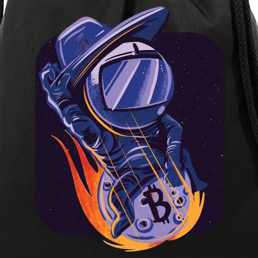 Bitcoin Astronaut To The Moon Drawstring Bag