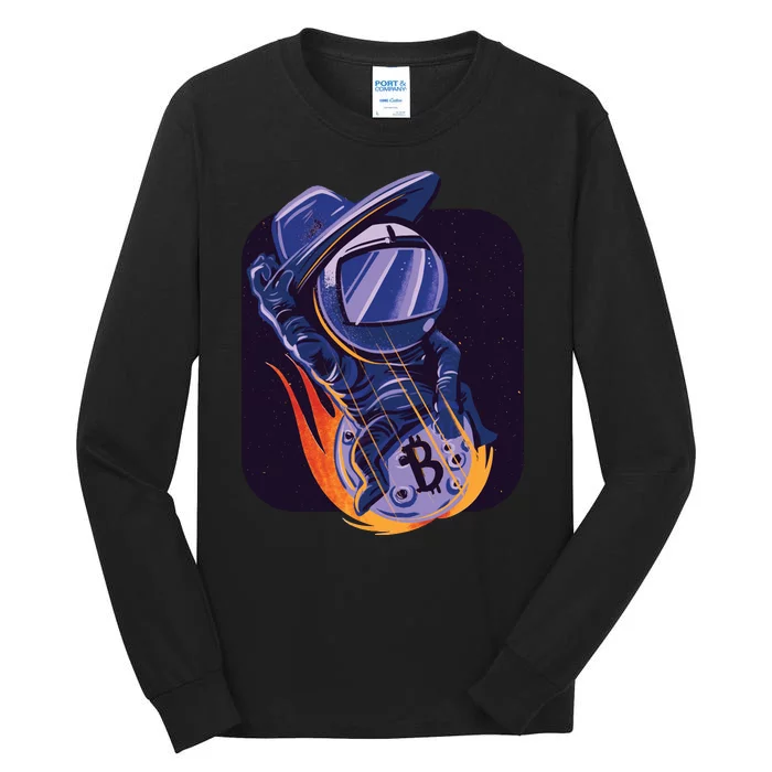 Bitcoin Astronaut To The Moon Tall Long Sleeve T-Shirt