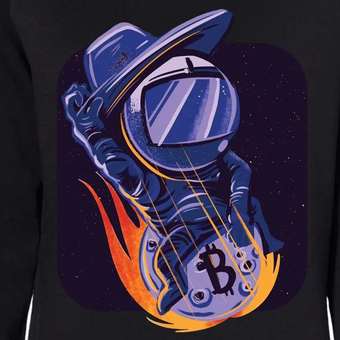 Bitcoin Astronaut To The Moon Womens California Wash Sweatshirt