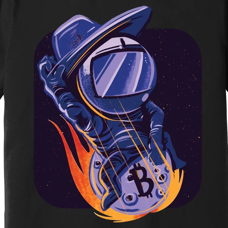 Bitcoin Astronaut To The Moon Premium T-Shirt