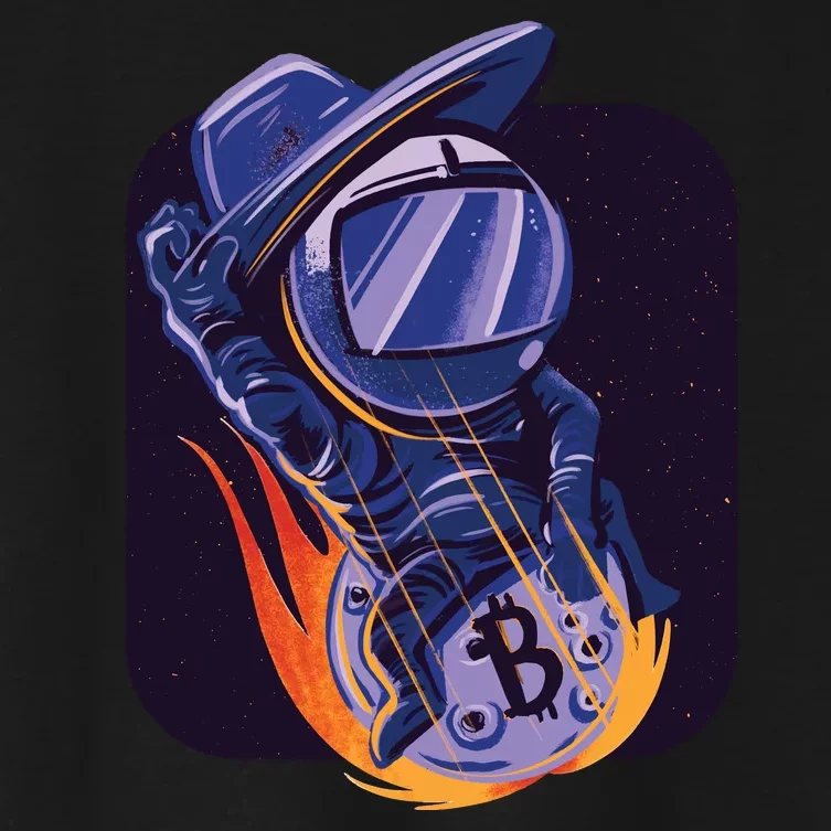 Bitcoin Astronaut To The Moon Women's Crop Top Tee