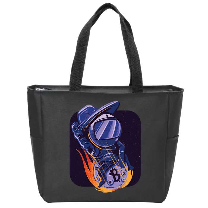 Bitcoin Astronaut To The Moon Zip Tote Bag