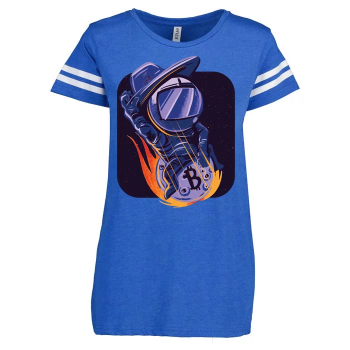 Bitcoin Astronaut To The Moon Enza Ladies Jersey Football T-Shirt