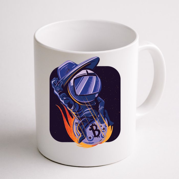 Bitcoin Astronaut To The Moon Front & Back Coffee Mug