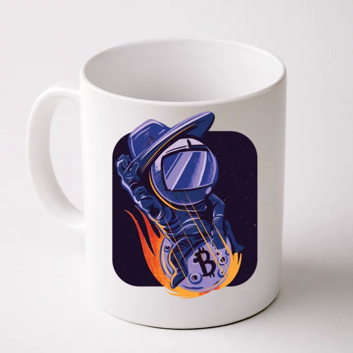 Bitcoin Astronaut To The Moon Front & Back Coffee Mug