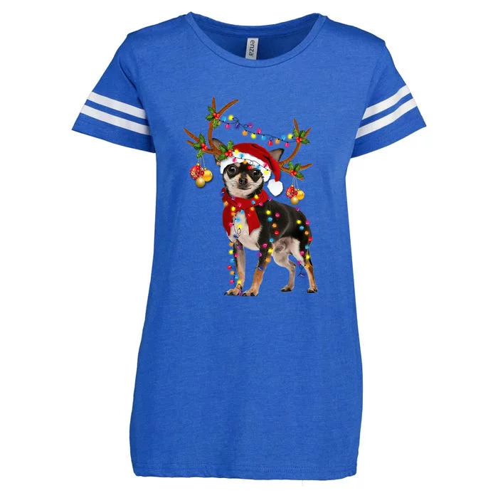 Black And Tan Chihuahua Gorgeous Reindeer Christmas Gift Enza Ladies Jersey Football T-Shirt