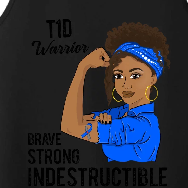 Black Awareness T1d Warrior Meaningful Gift Performance Tank