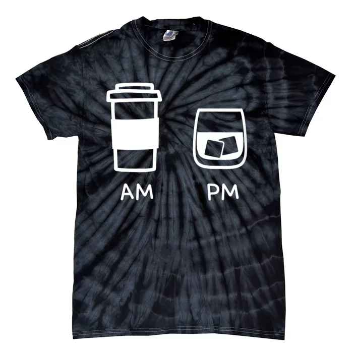 Big And Tall Am To Pm Coffee Whisky Rum Tequila Vodka Tie-Dye T-Shirt