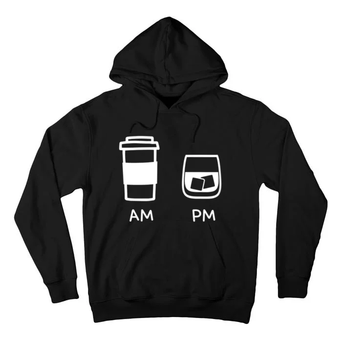 Big And Tall Am To Pm Coffee Whisky Rum Tequila Vodka Tall Hoodie