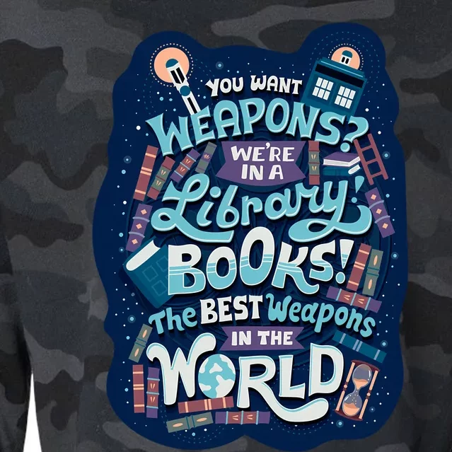 Books Are The Best Weapons Cropped Pullover Crew