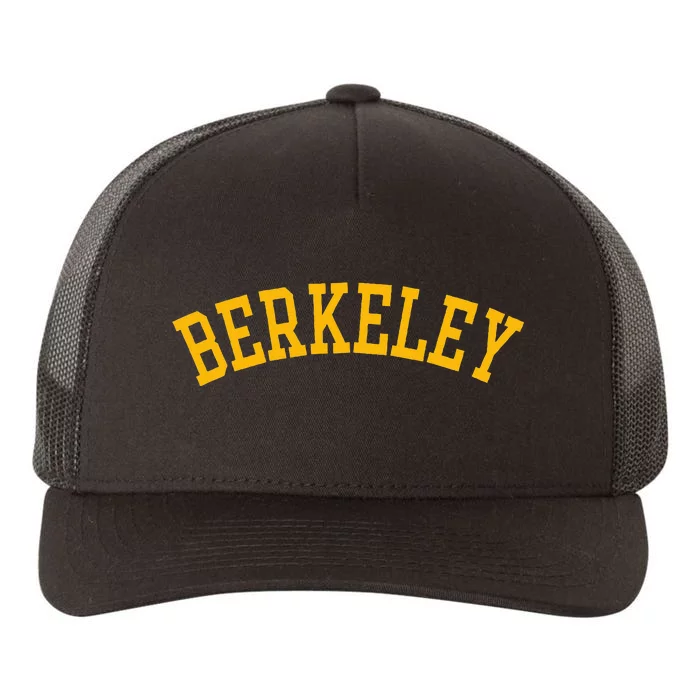 Berkeley Arched Text Yellow Berkeley Yupoong Adult 5-Panel Trucker Hat