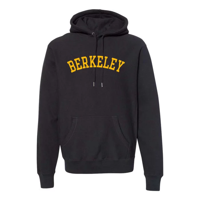 Berkeley Arched Text Yellow Berkeley Premium Hoodie