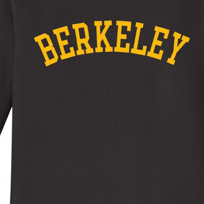 Berkeley Arched Text Yellow Berkeley Baby Long Sleeve Bodysuit