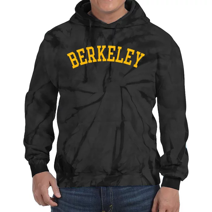 Berkeley Arched Text Yellow Berkeley Tie Dye Hoodie