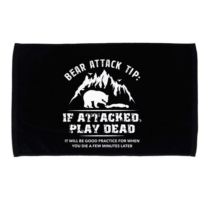 Bear Attack Tip Camping Hiking Outdoor Travel Funny Vintage Microfiber Hand Towel