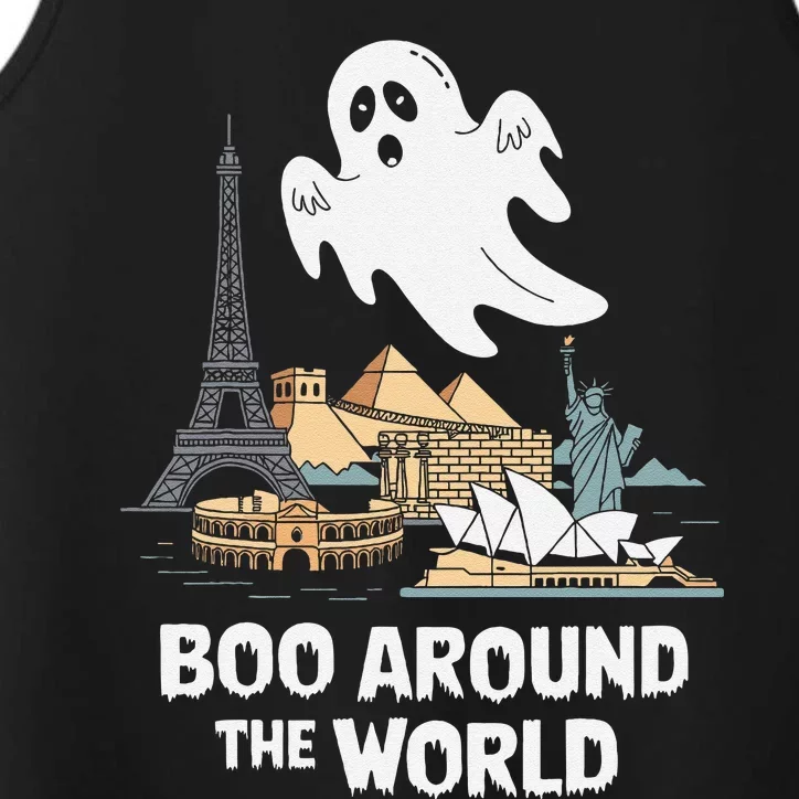 Boo Around The World Halloween Travel Enthusiast Design Performance Tank