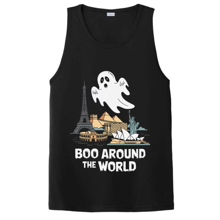 Boo Around The World Halloween Travel Enthusiast Design Performance Tank