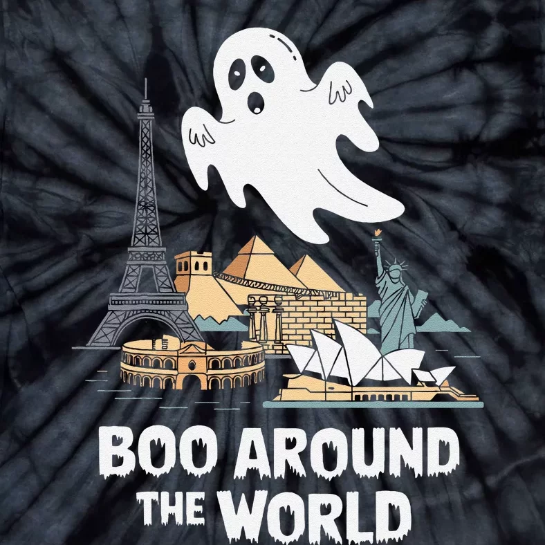 Boo Around The World Halloween Travel Enthusiast Design Tie-Dye T-Shirt