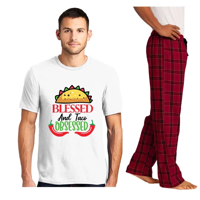 Blessed And Taco Obsessed Funny Taco Lovers Cinco De Mayo Pajama Set