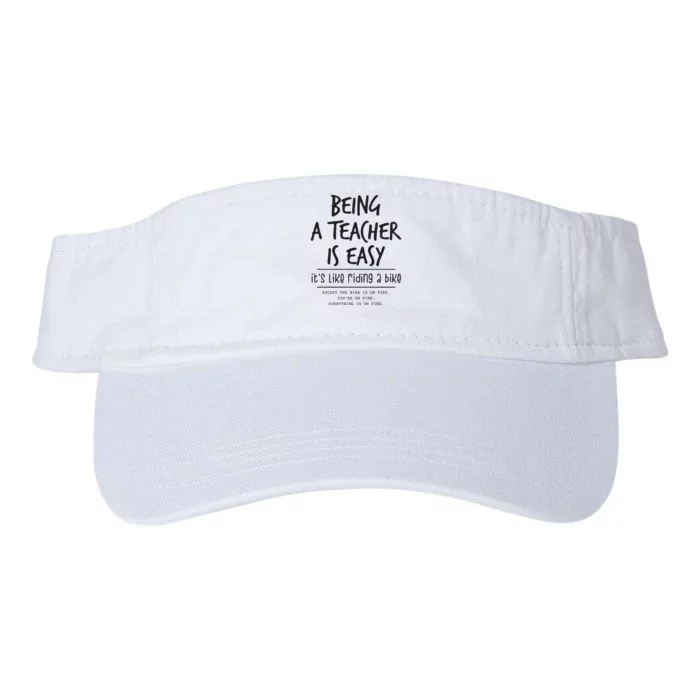 Being A Teacher Is Easy Valucap Bio-Washed Visor