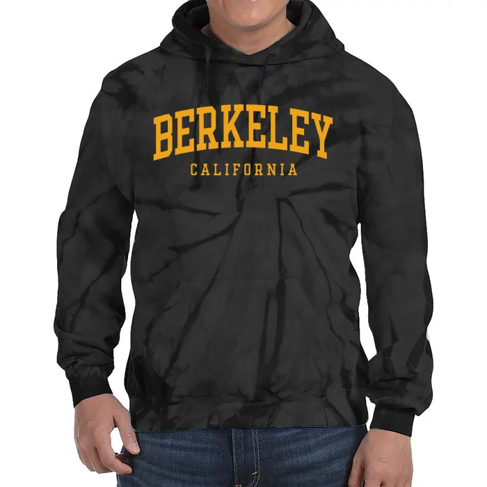 Berkeley Arched Text Yellow Tie Dye Hoodie