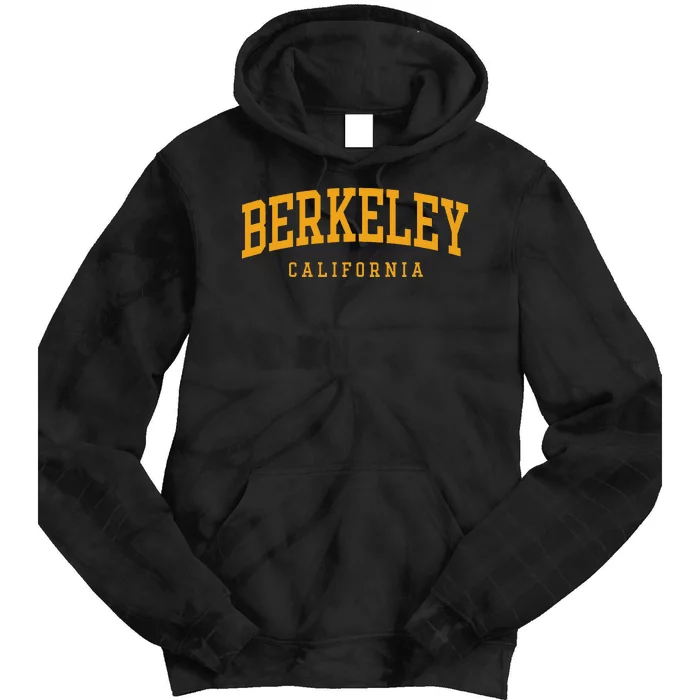 Berkeley Arched Text Yellow Tie Dye Hoodie