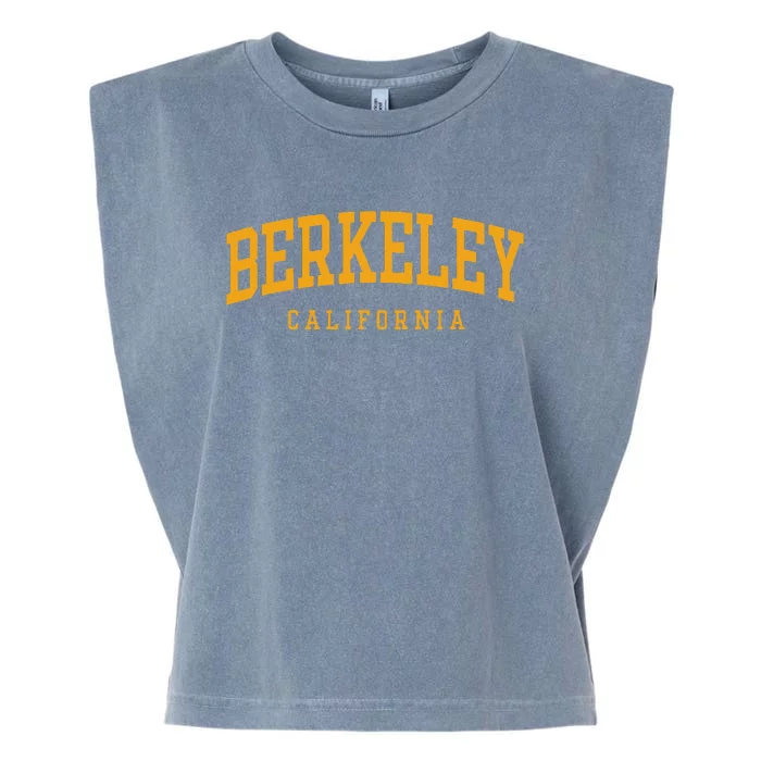 Berkeley Arched Text Yellow Garment-Dyed Women's Muscle Tee