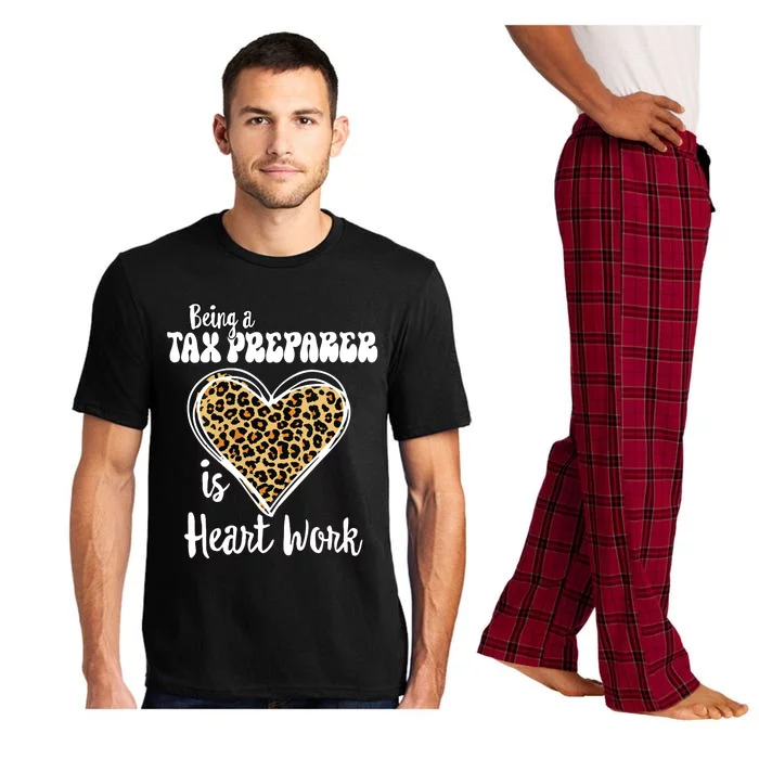 Being A Tax Preparer Is Heart Work Love Leopard Vday Vneck Pajama Set