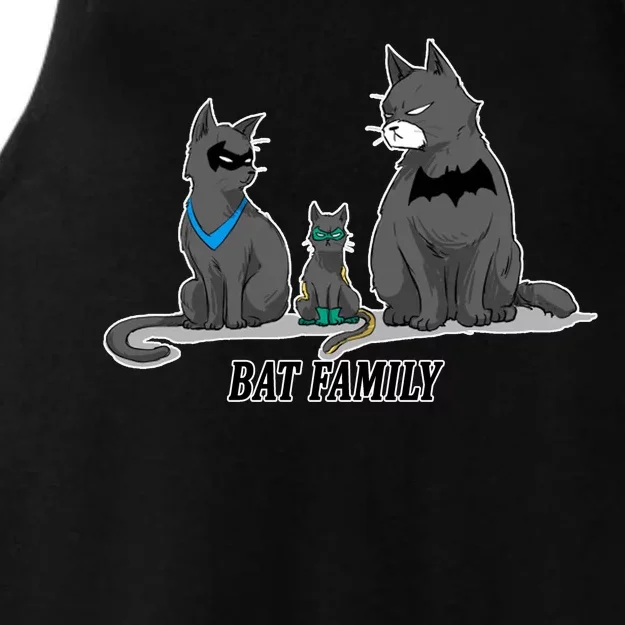 Batfamily Bat Cat Family Cartoon Spoof Ladies Tri-Blend Wicking Tank