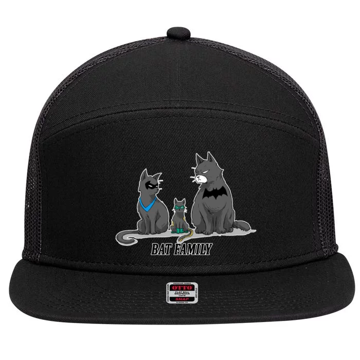 Batfamily Bat Cat Family Cartoon Spoof 7 Panel Mesh Trucker Snapback Hat