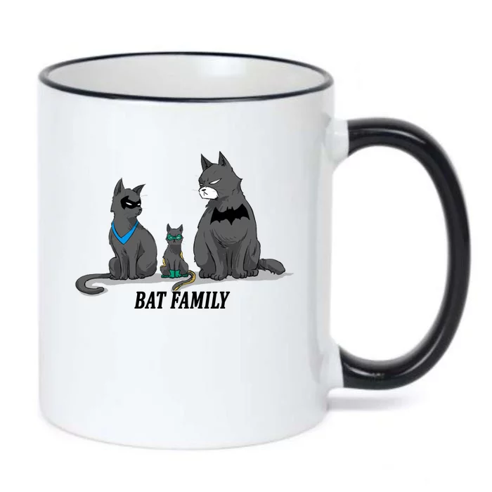 Batfamily Bat Cat Family Cartoon Spoof Black Color Changing Mug