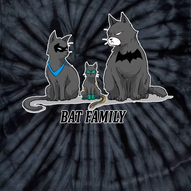 Batfamily Bat Cat Family Cartoon Spoof Tie-Dye T-Shirt