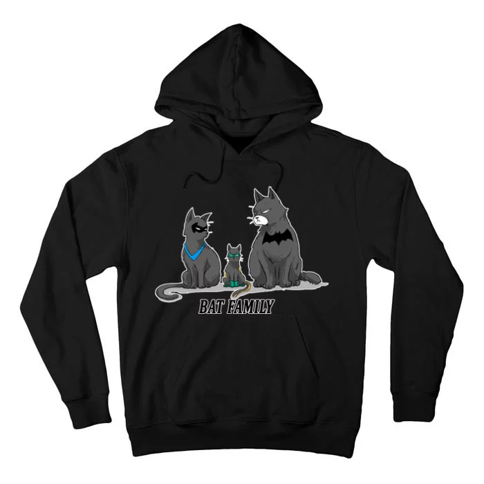 Batfamily Bat Cat Family Cartoon Spoof Tall Hoodie