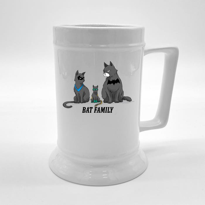 Batfamily Bat Cat Family Cartoon Spoof Front & Back Beer Stein