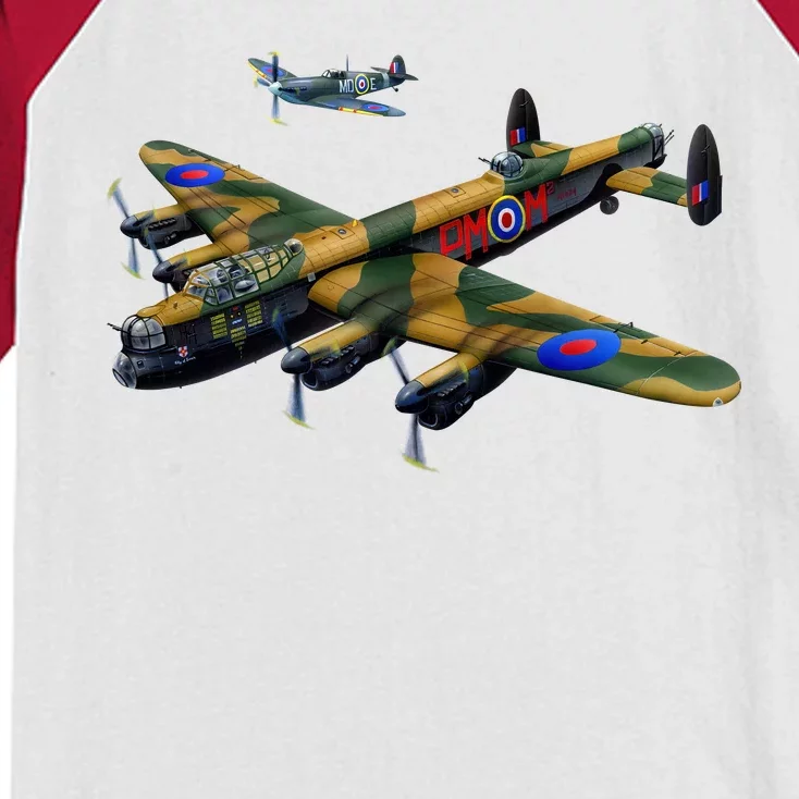 Battle of Britain Airforce War Plane Kids Colorblock Raglan Jersey