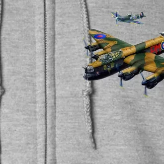 Battle of Britain Airforce War Plane Full Zip Hoodie