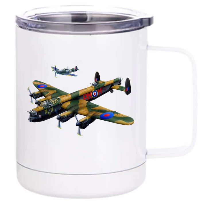 Battle of Britain Airforce War Plane Front & Back 12oz Stainless Steel Tumbler Cup