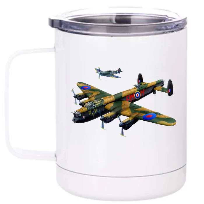 Battle of Britain Airforce War Plane Front & Back 12oz Stainless Steel Tumbler Cup