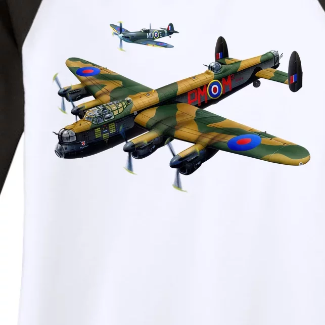 Battle of Britain Airforce War Plane Women's Tri-Blend 3/4-Sleeve Raglan Shirt