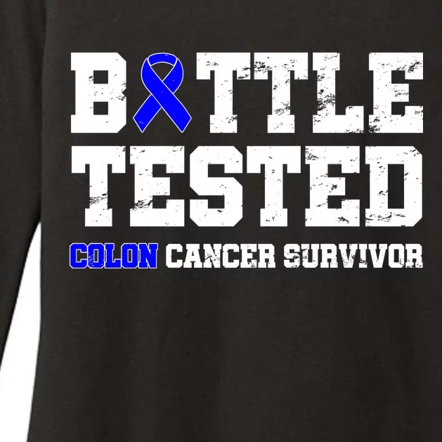 Battle Tested Colon Cancer Survivor Womens CVC Long Sleeve Shirt