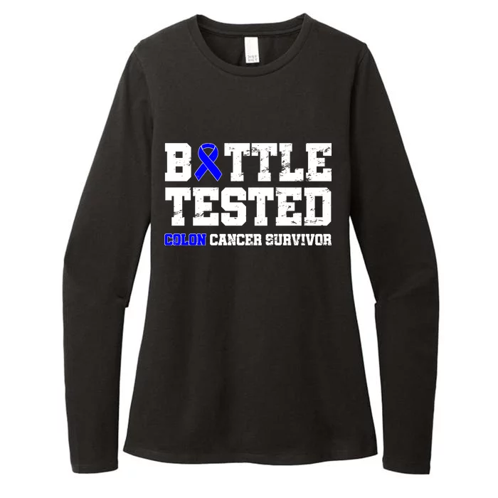 Battle Tested Colon Cancer Survivor Womens CVC Long Sleeve Shirt