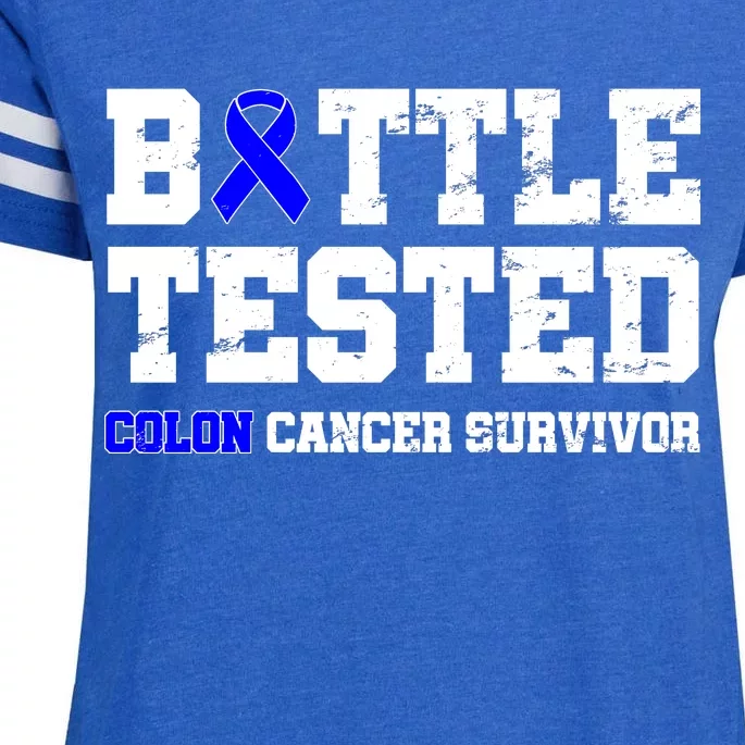 Battle Tested Colon Cancer Survivor Enza Ladies Jersey Football T-Shirt