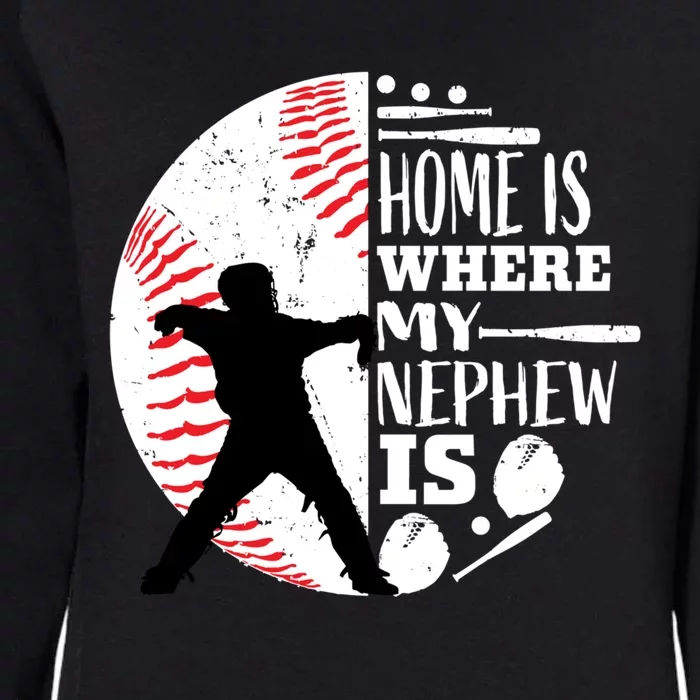 Baseball Aunt Uncle Funny Gift Player Catcher Nephew Biggest Fan Gift Womens California Wash Sweatshirt