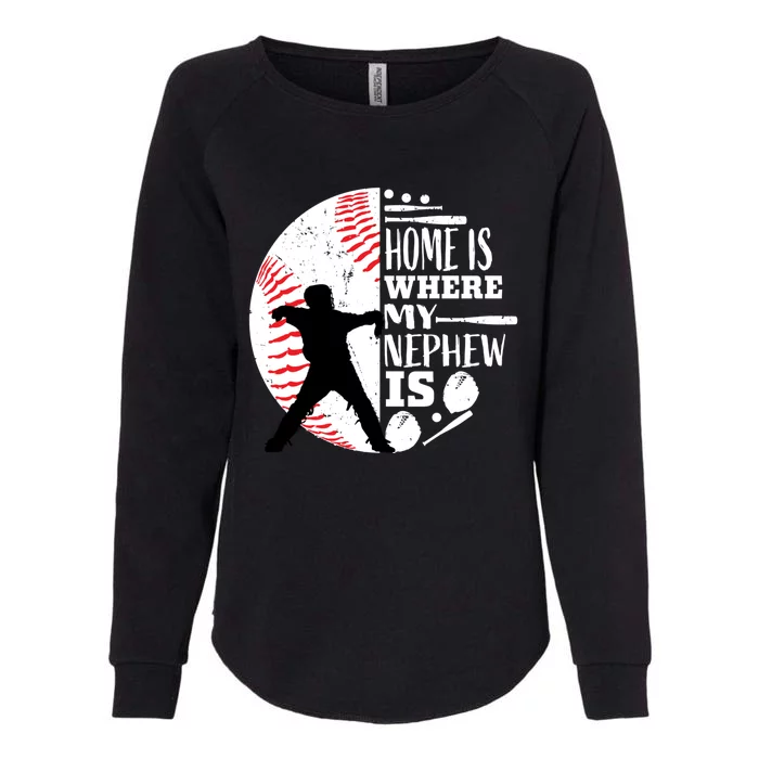 Baseball Aunt Uncle Funny Gift Player Catcher Nephew Biggest Fan Gift Womens California Wash Sweatshirt