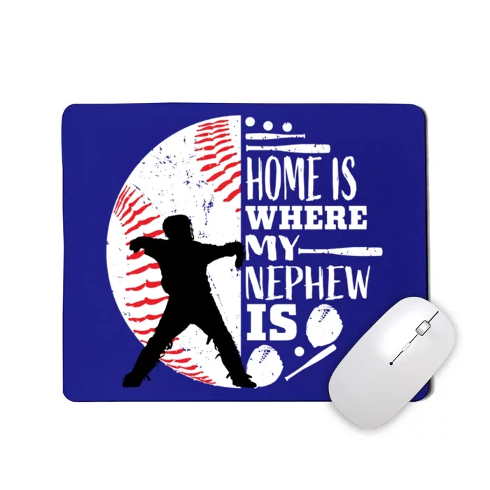 Baseball Aunt Uncle Funny Gift Player Catcher Nephew Biggest Fan Gift Mousepad