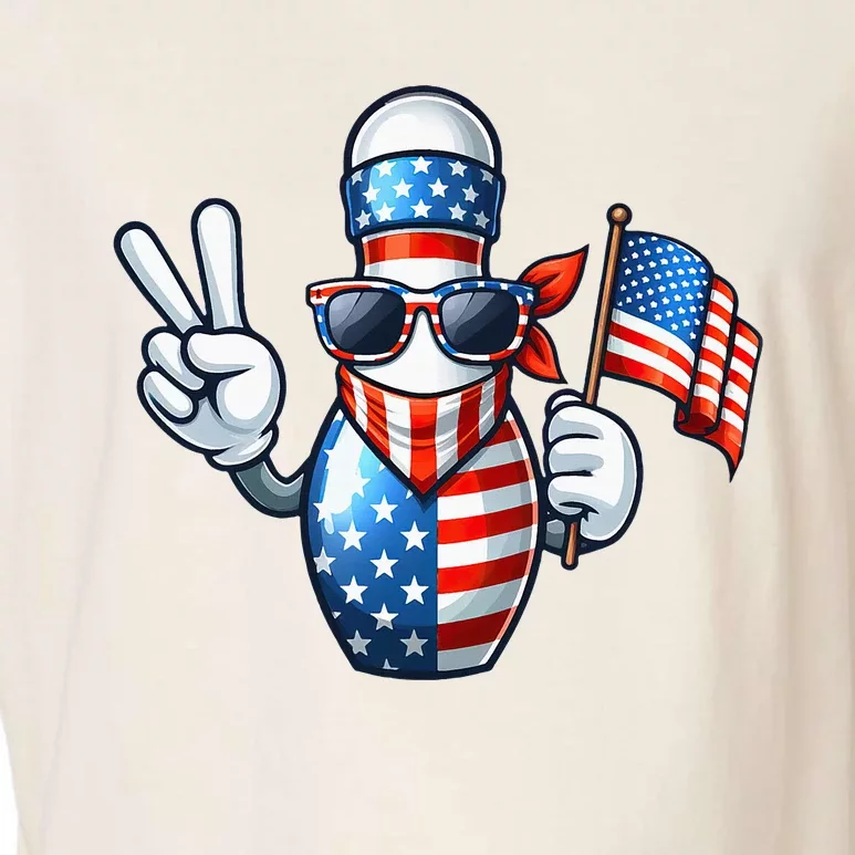 Bowling American Usa Flag Sunglasses 4th Of July Garment-Dyed Women's Muscle Tee