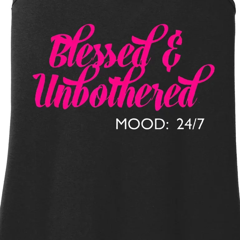 Blessed And Unbothered My Mood Christian Ladies Essential Tank