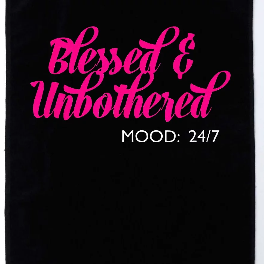 Blessed And Unbothered My Mood Christian Platinum Collection Golf Towel