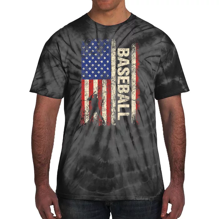 Baseball American US Flag Vintage 4th Of July Tie-Dye T-Shirt